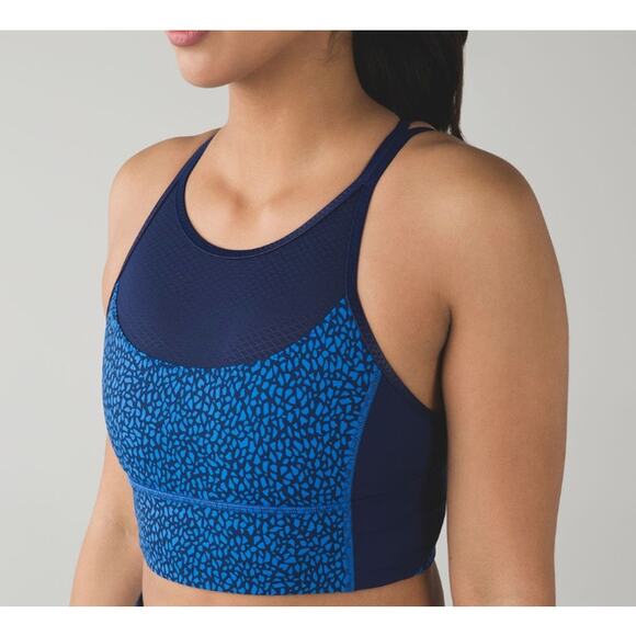 NEW Lululemon Clip-In Long Line Bra Hero Blue Women's Size 6 - Picture 1 of 4